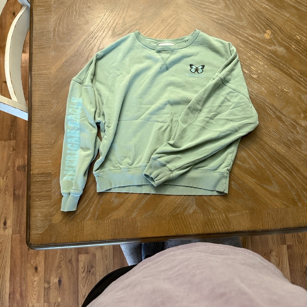 American Eagle Outfitters Green Crew Neck Sweater